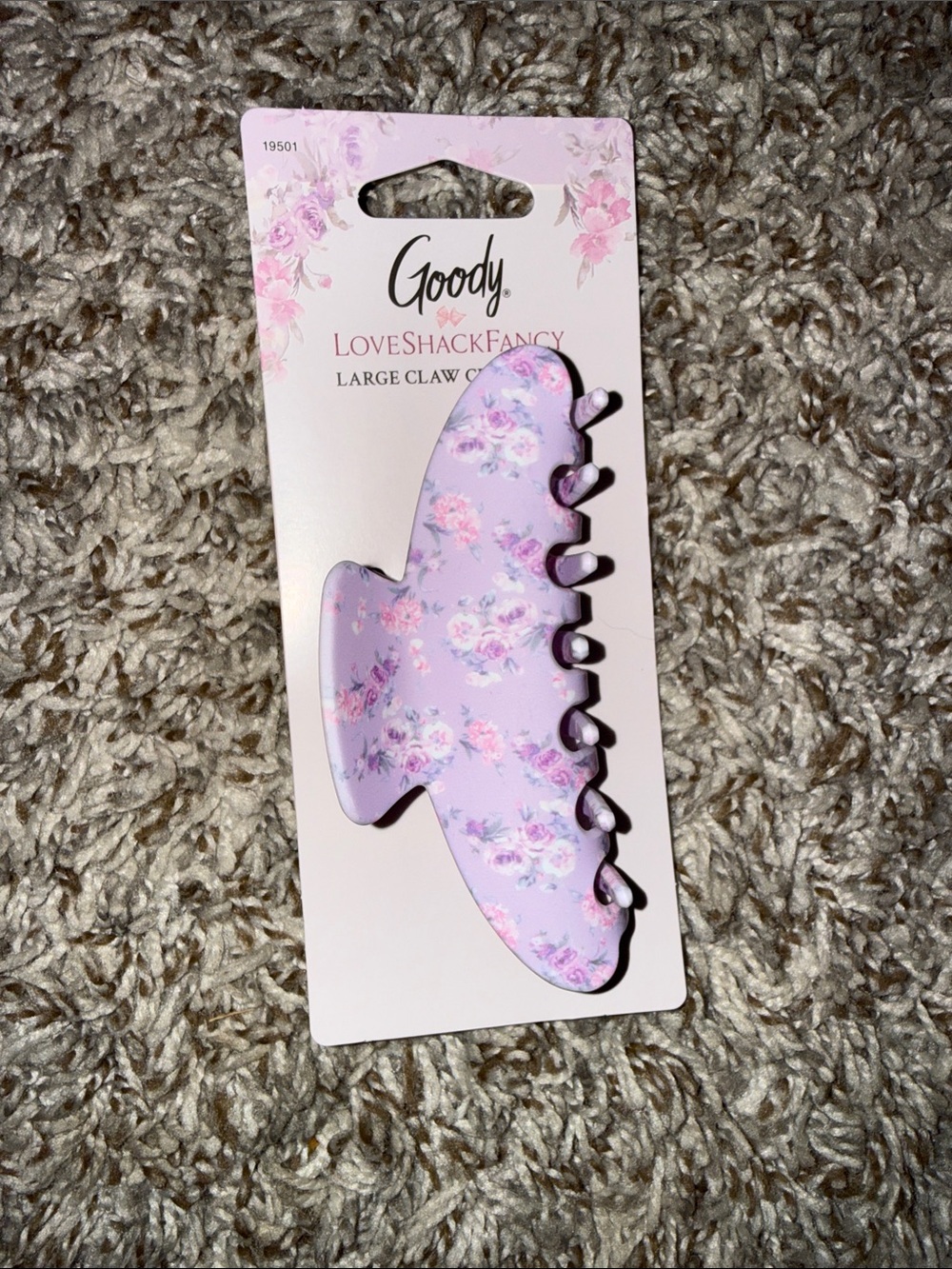 LoveShackFancy Lavender Floral Large Claw Clip